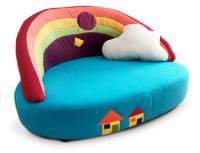 Kindersofa Traumland Regenbogen | Mikrofaser