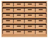 Materialschrank mit 24 Materialkästen