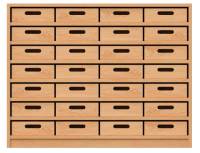 Materialschrank mit 28 Materialkästen