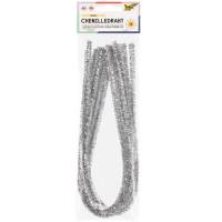 Chenilledraht 50 cm | Pfeifenputzer Silber - 10er Set