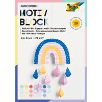 Motivkarton 24 x 34 cm | Motivblock Basics Pattern mit 20 Blatt